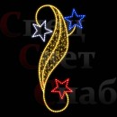 Светодиодная консоль "Звездная мечта" 2х1м золотой триколор