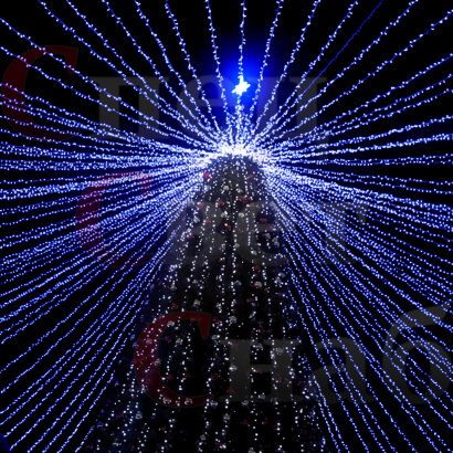 Уличное освещение - гирлянда "Звездное Небо" d=20м IP65 10м 90 нитей синий