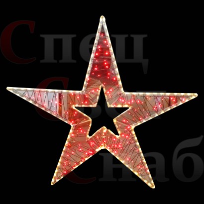 Светодиодная фигура "Красная звезда" на опоре 200х150 см