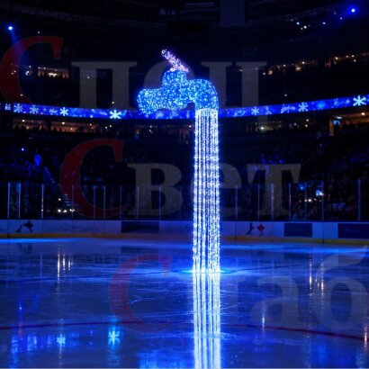 Световой фонтан для ледового катка "Висящий кран в воздухе" 3м