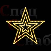 Звезда трехконтурная 80 см теплая белая