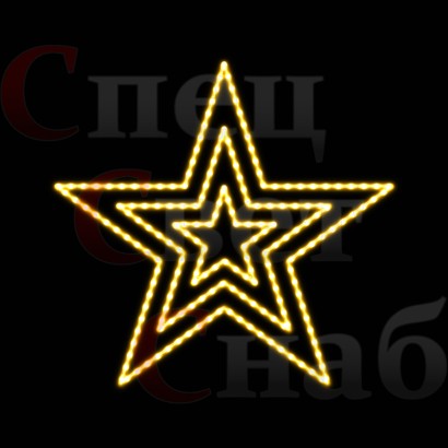 Звезда трехконтурная 80 см теплая белая